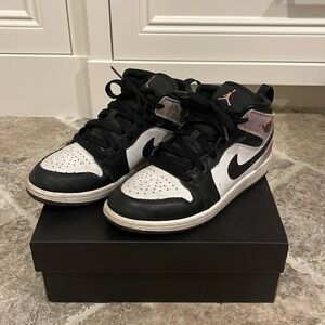 Nike Kids Black White and Pink Air Jordan Sneakers